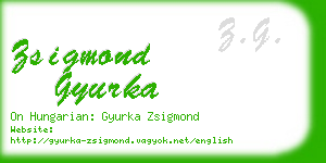 zsigmond gyurka business card